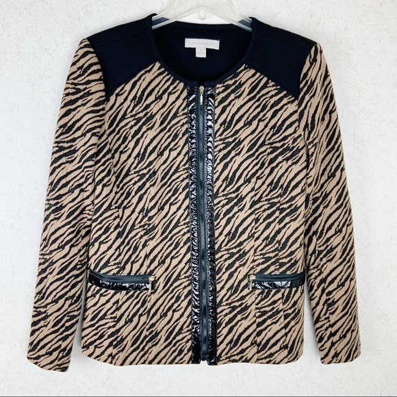 Laura Ashley zebra print zip jacket with pockets - Picture 1 of 11